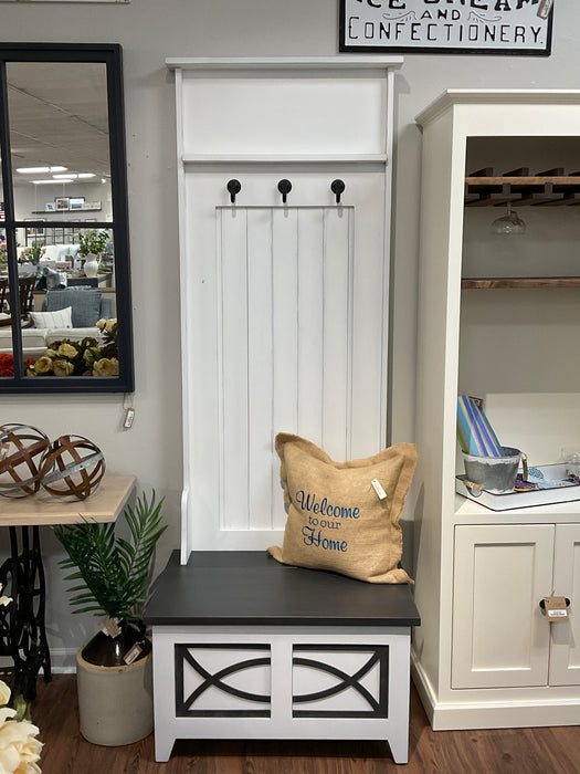 Single Seat Hall Tree - Rustic