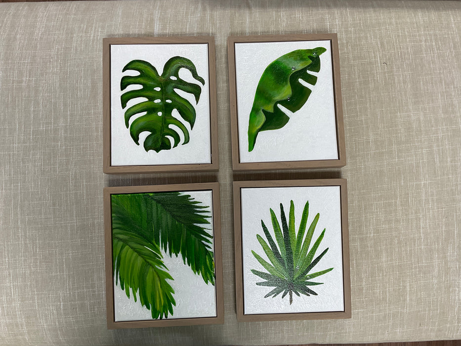 Tropical leaf acrylic painting