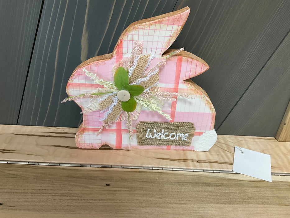 Wood Easter Bunny - Plaid
