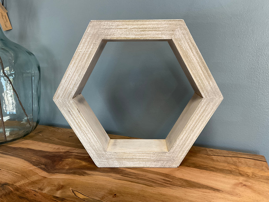 Hexagon wall shelf - maple