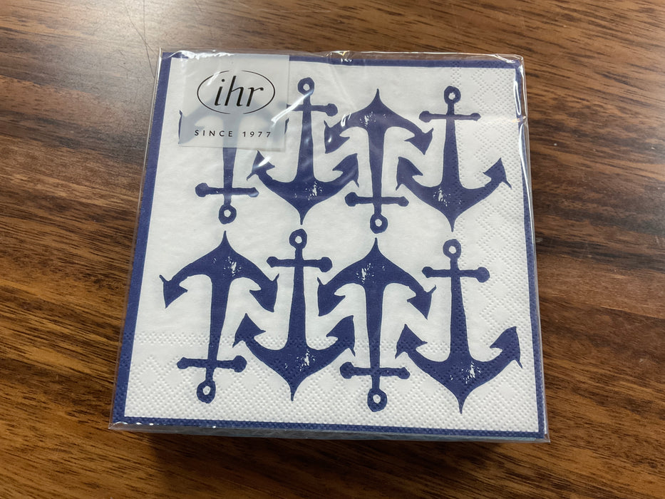 Paper cocktail napkins- Hand stamp anchor