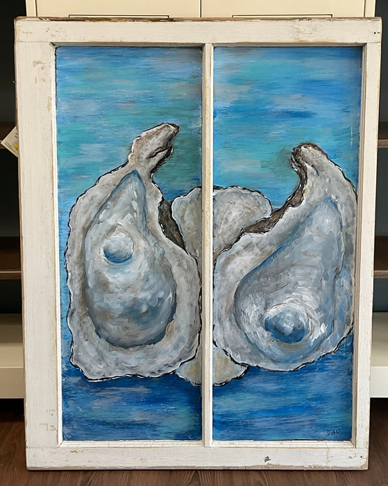 Oyster shell painted window