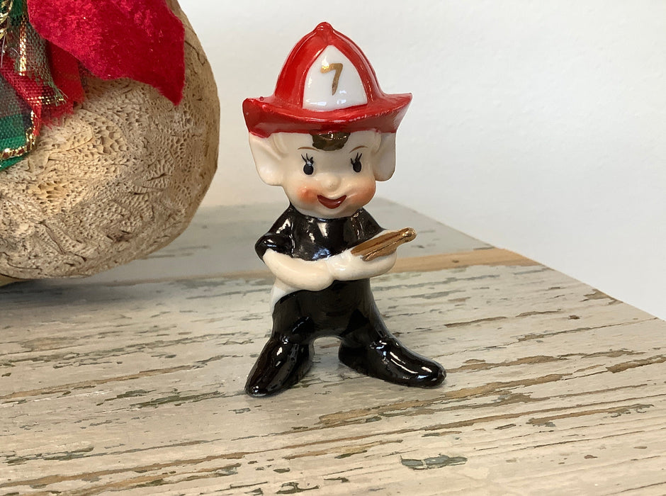 Vintage 1930’s ceramic fireman pixie