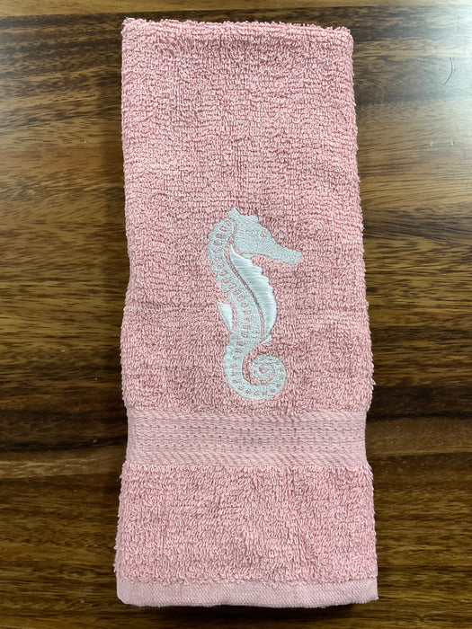 Embroidered hand towel Sea horse