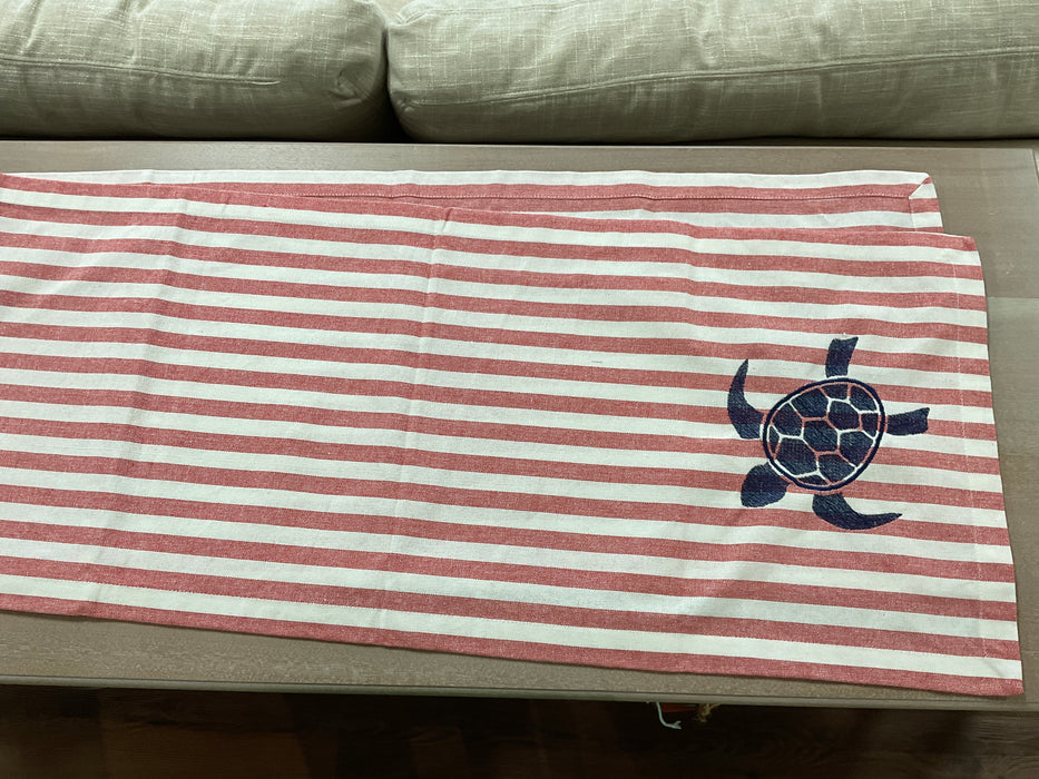 Table runner - red white stripe
