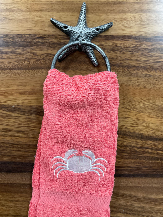 Decorative metal towel ring