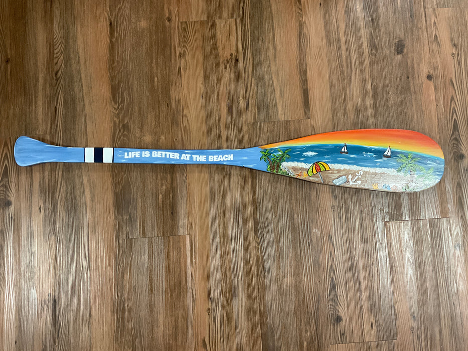 Wooden Oar - Beach Scene