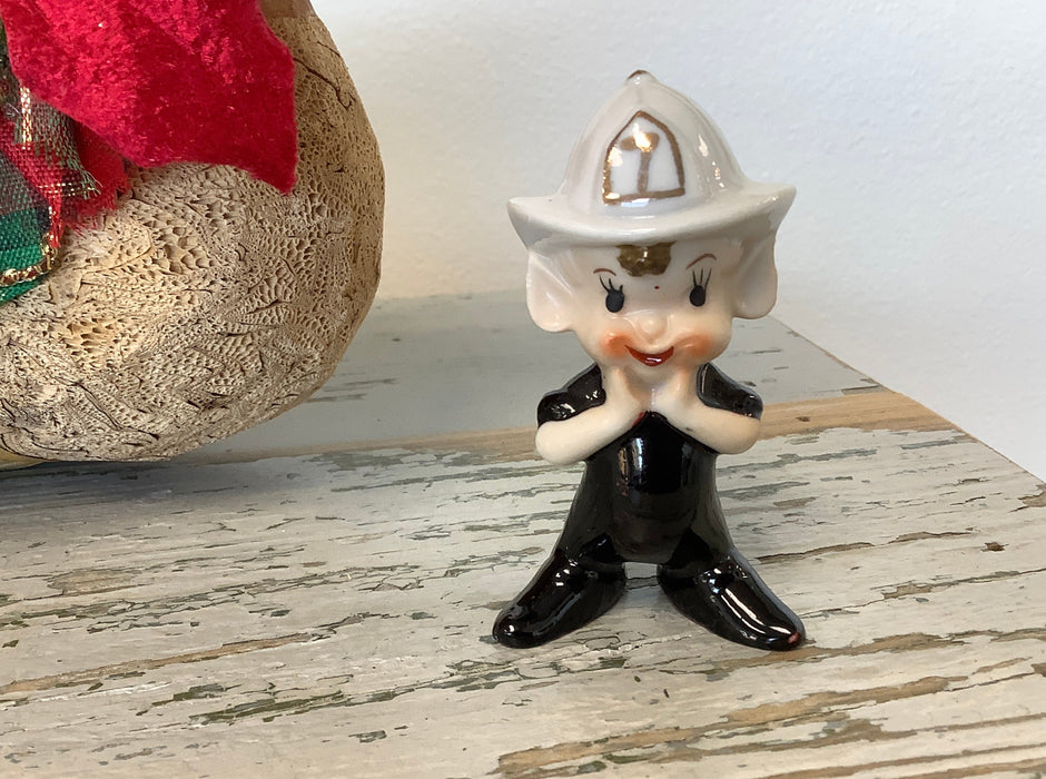Vintage 1930’s ceramic fireman pixie