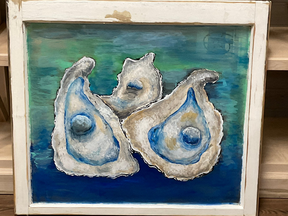 Oyster shell painted window