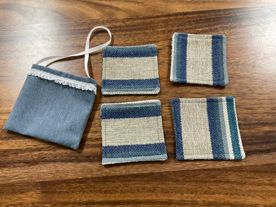 Small mug rug coaster set with bag