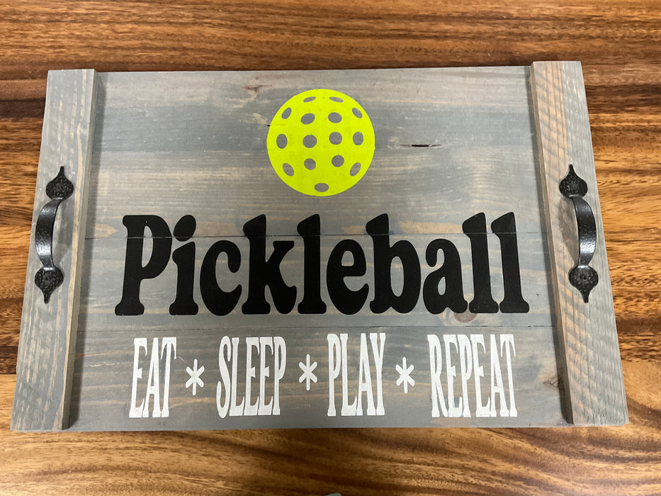 Pickleball wood serving tray