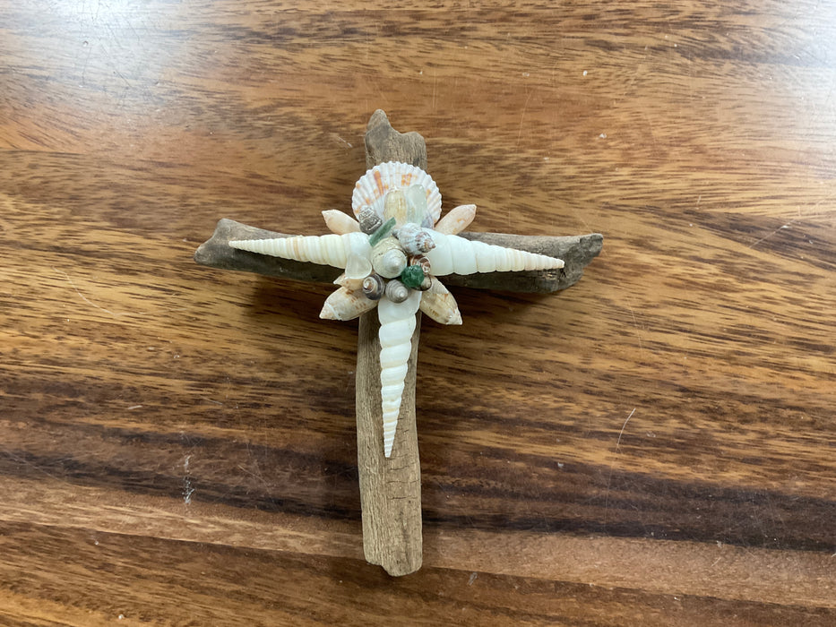 Driftwood shell cross