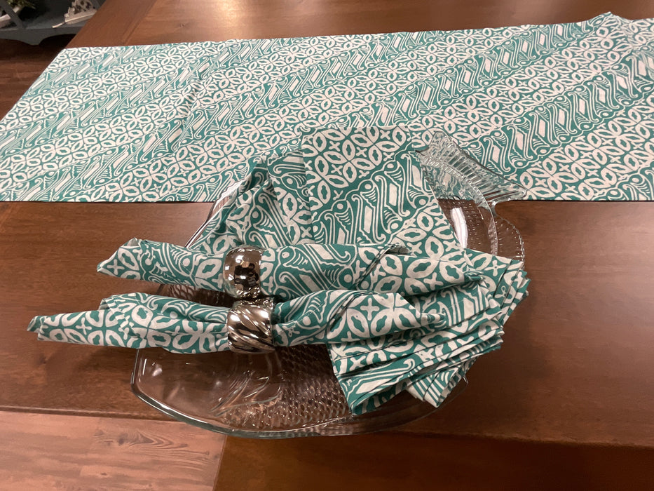 Tablerunner/napkins - teal