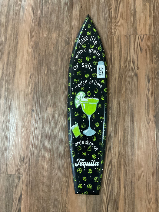 Surfboard sign -Take life with a grain of salt