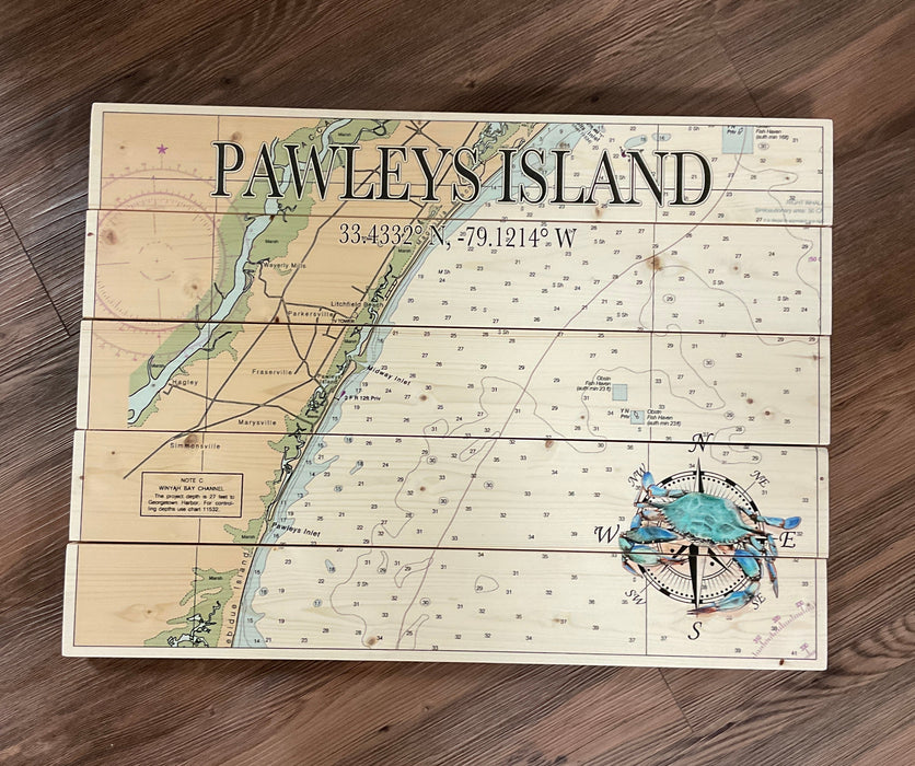 Wood Pallet Map - Pawleys Island