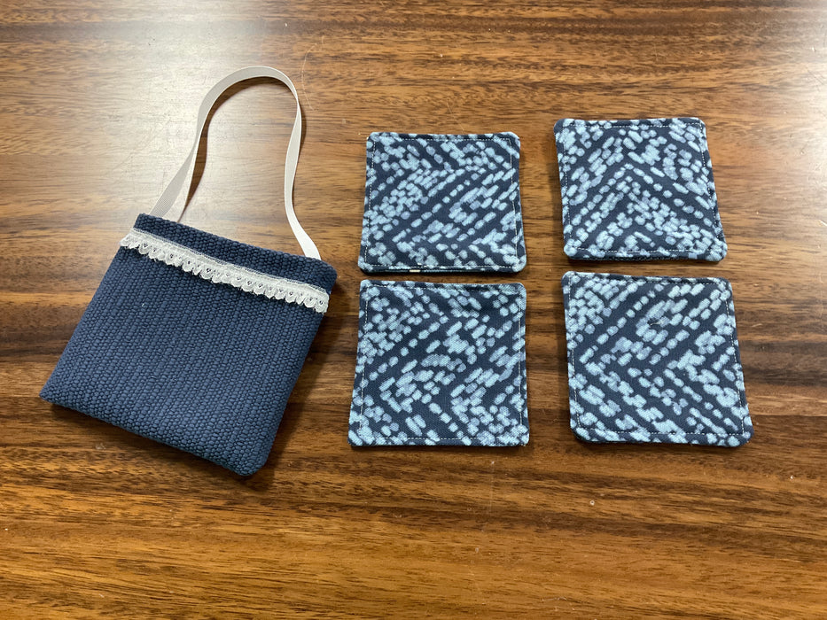 Small mug rug coaster set with bag