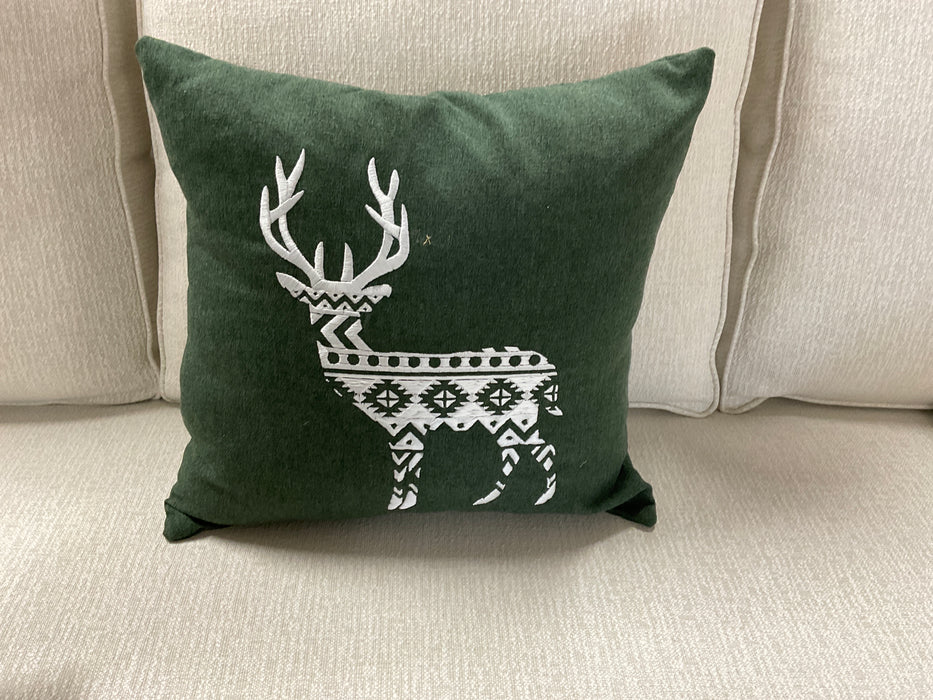 Throw Pillow - Reindeer green