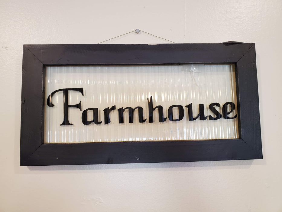 Ribbed Glass Sign