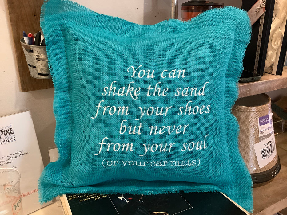 Burlap pillow - you can shake