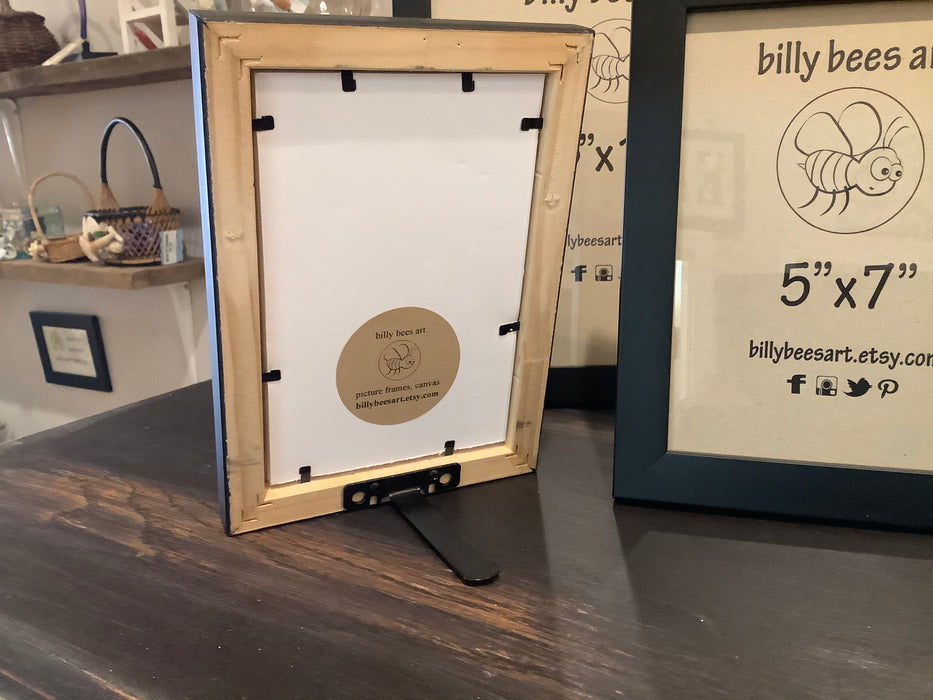 Black trim photo frame with easel mate