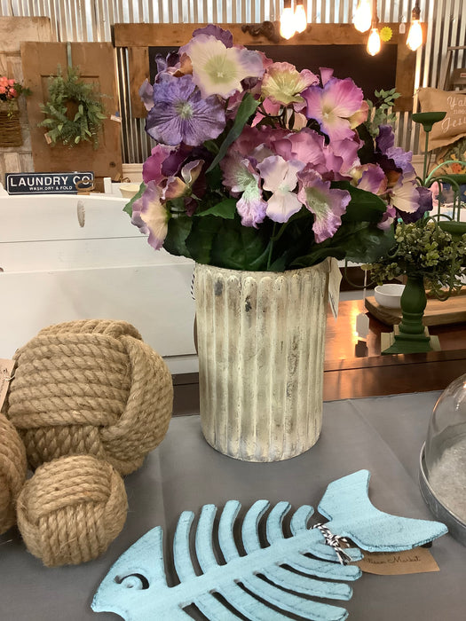 Florence ribbed glass vase