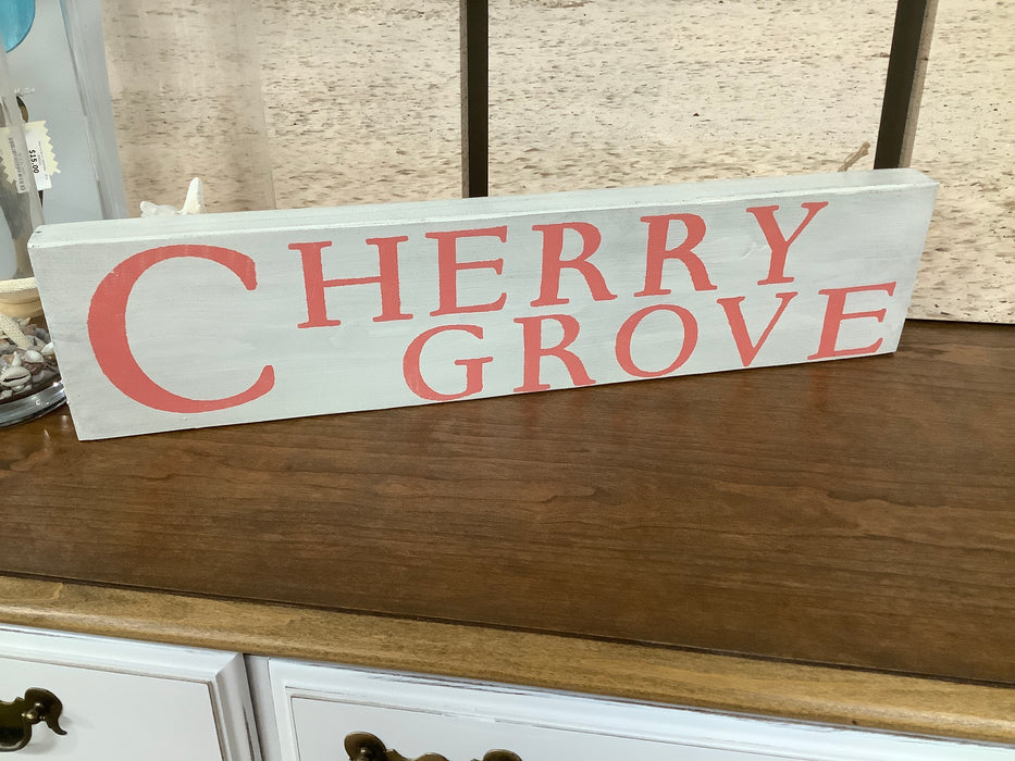 Wood block city sign