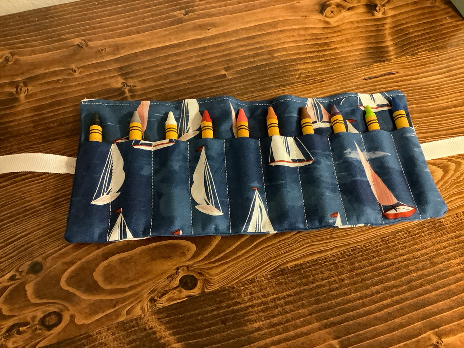 Roll up crayon bag
