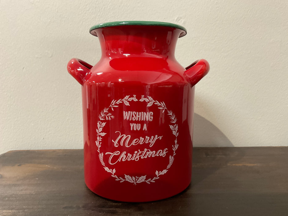 Christmas milk can