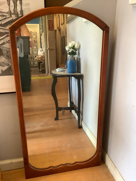 Wood frame rectangle mirror