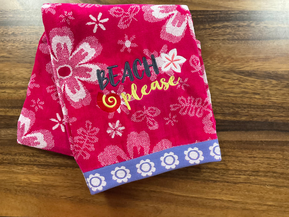 Embroidered beach towel
