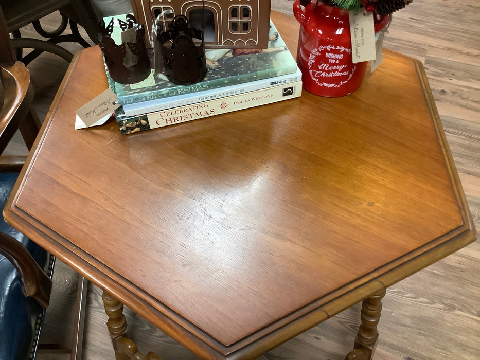 Antique hexagonal side table