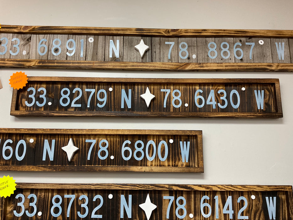 City Wood coordinate sign