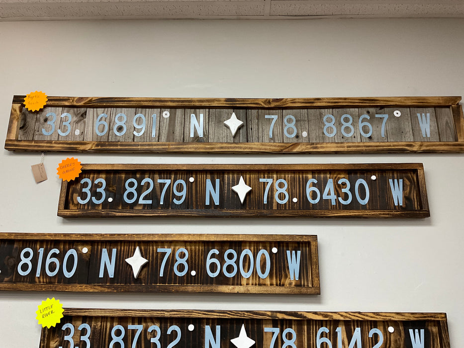 City Wood coordinate sign