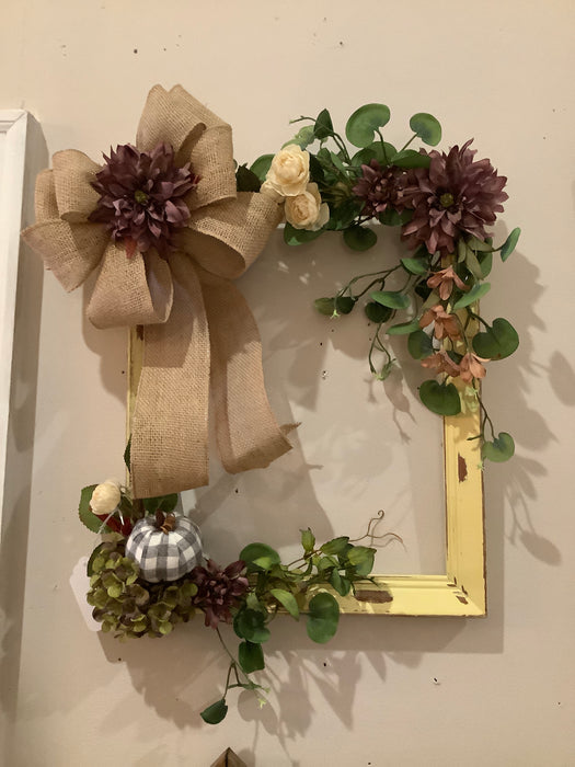 Fall flower frame wreath