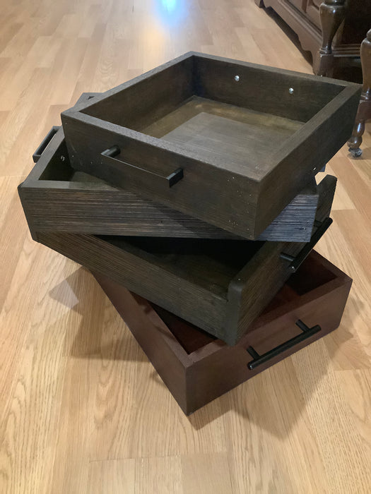 Reclaimed wood trays