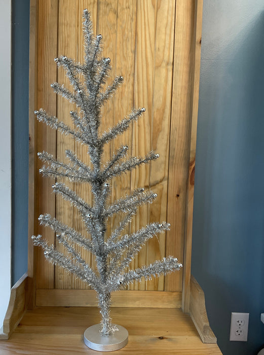 Pewter Tinsel Trees w/Beaded tips