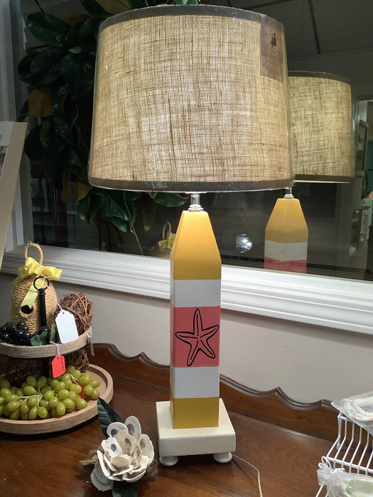 Buoy lamp pink yellow starfish