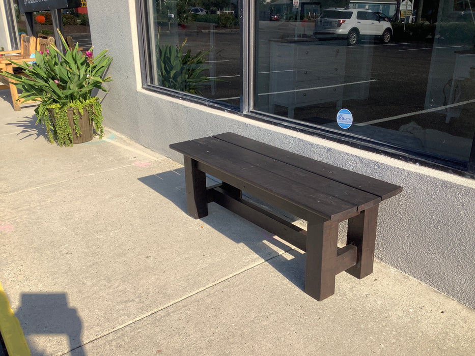Outdoor wood bench