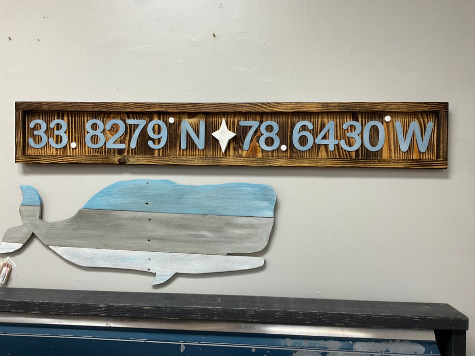 City Wood coordinate sign