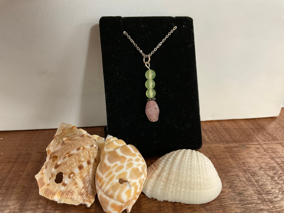 Genuine green stone drop pendant