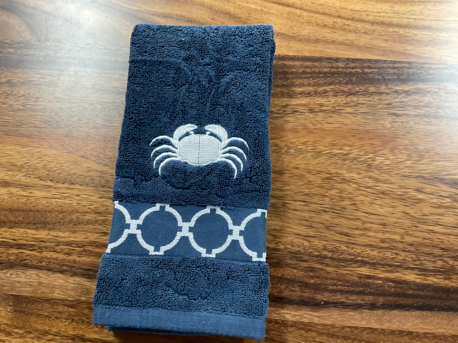 Embroidered Hand Towel - Crab