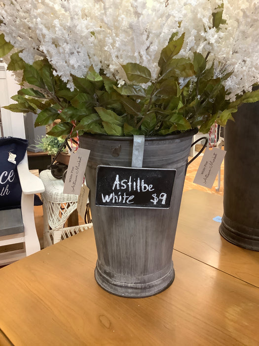 Zinc bucket with chalkboard plaque