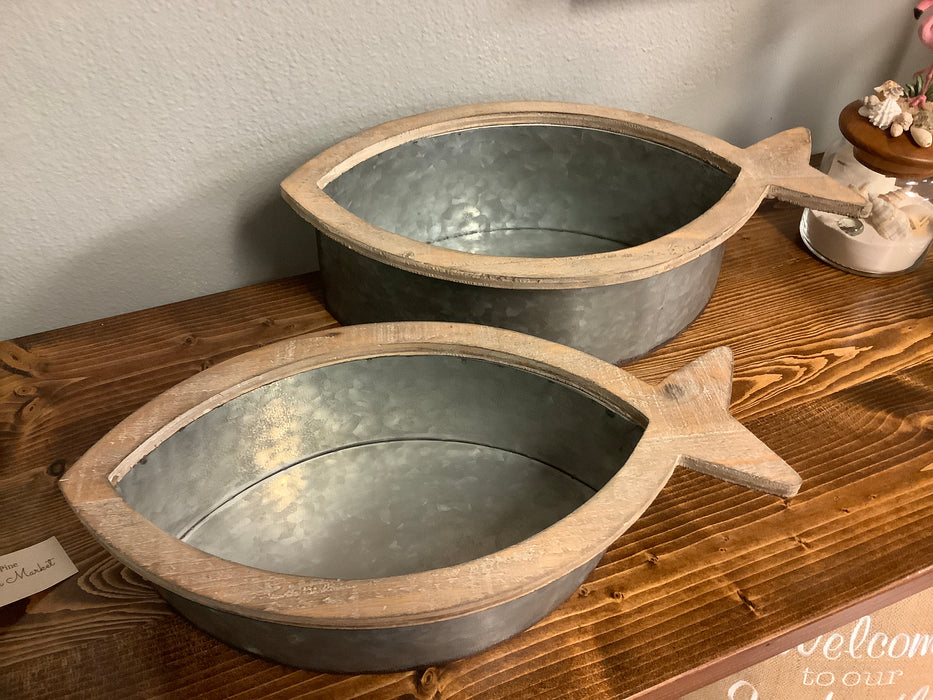 Galvanized fish bins