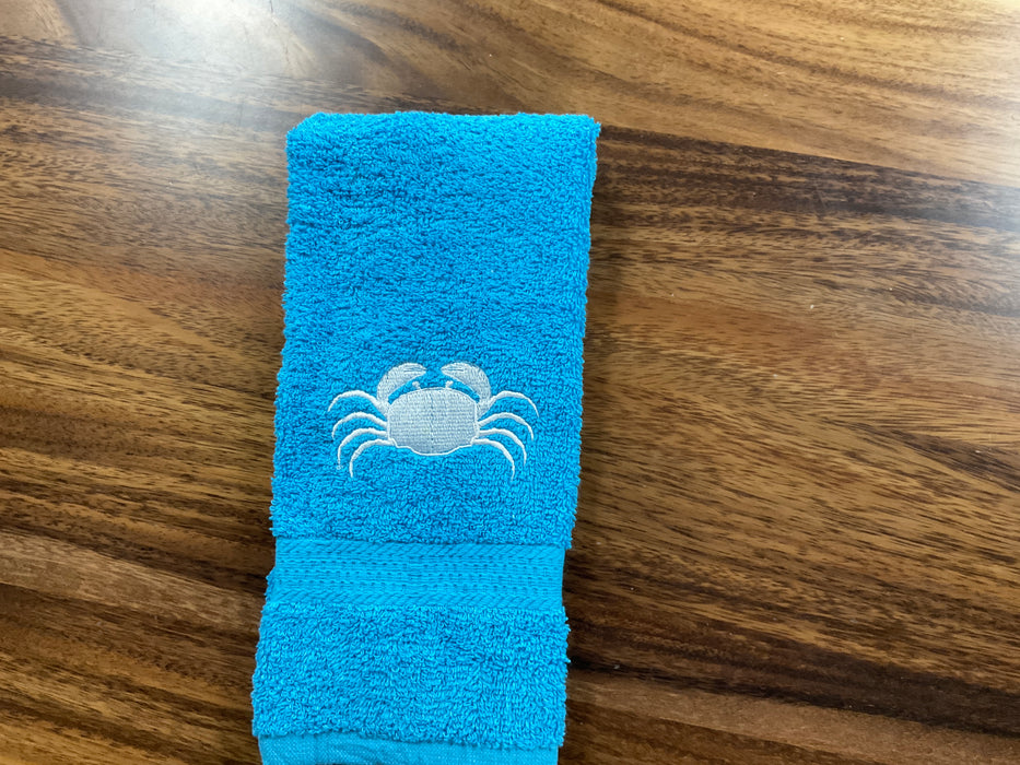 Embroidered Hand Towel - Crab