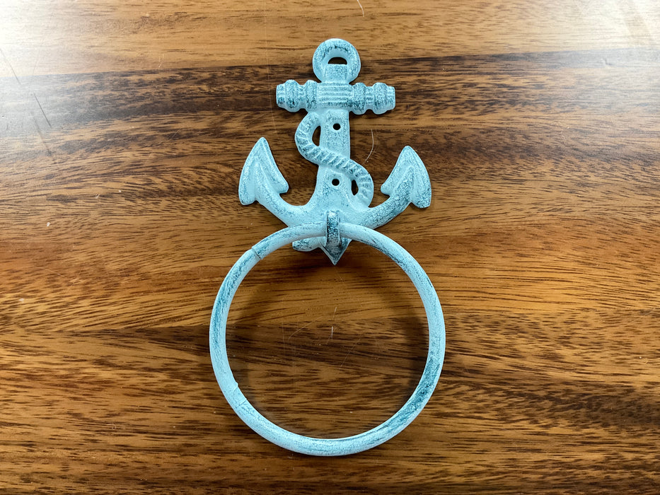 Decorative metal towel ring