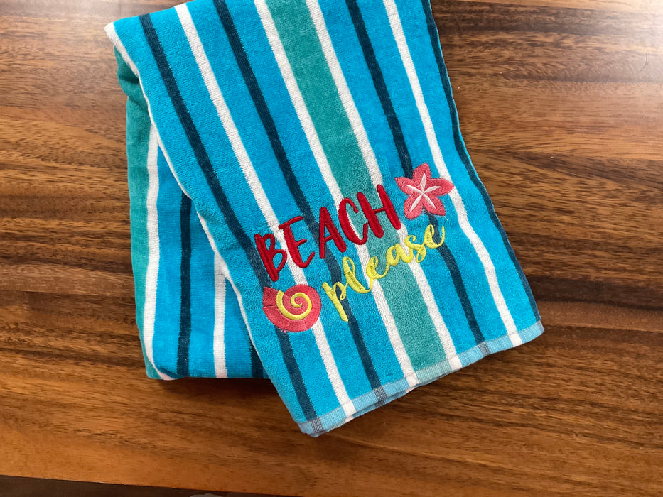 Embroidered beach towel