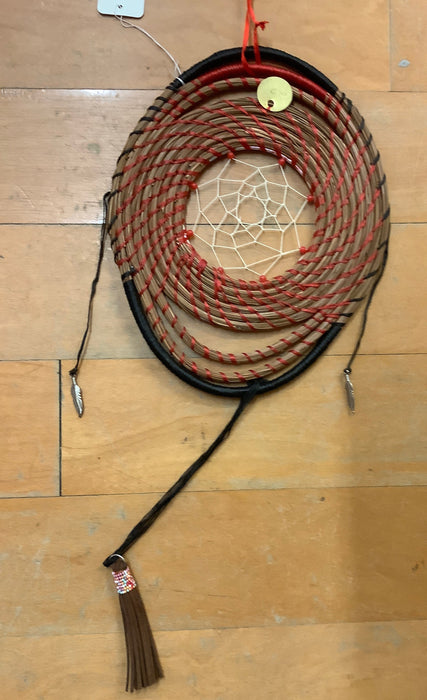Red black web pine needle basket