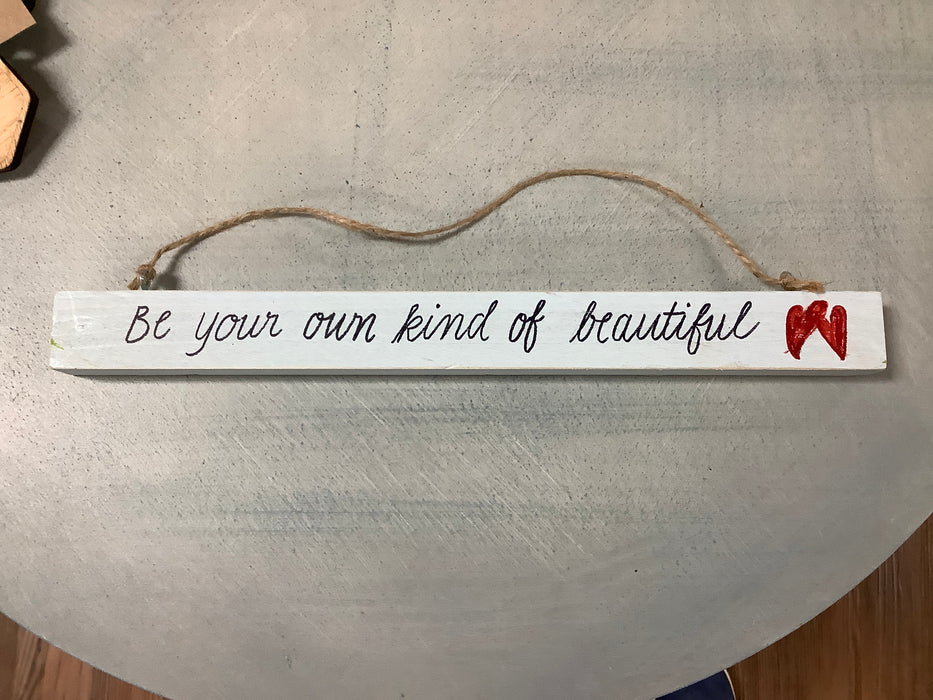 Rope hanging sign - 2 hearts