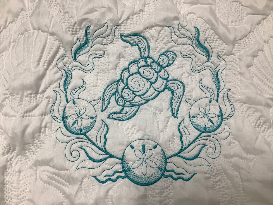 King sham embroidered