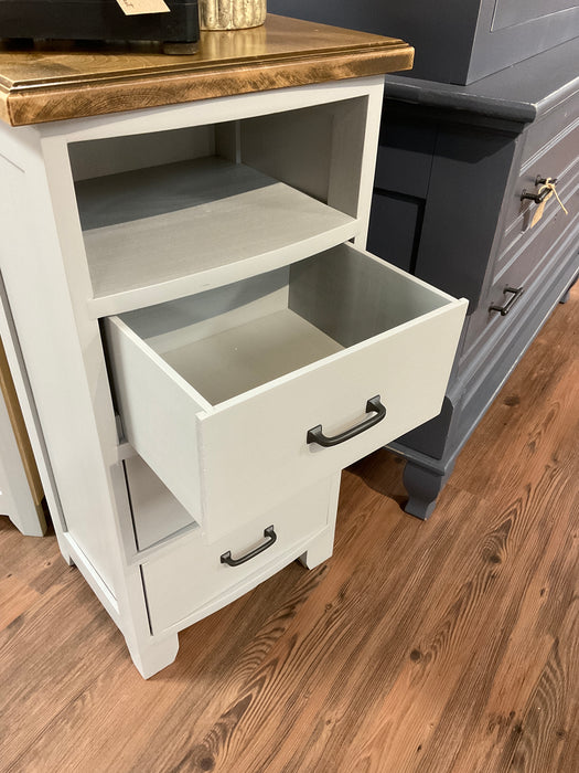 Driftwood maple top end table
